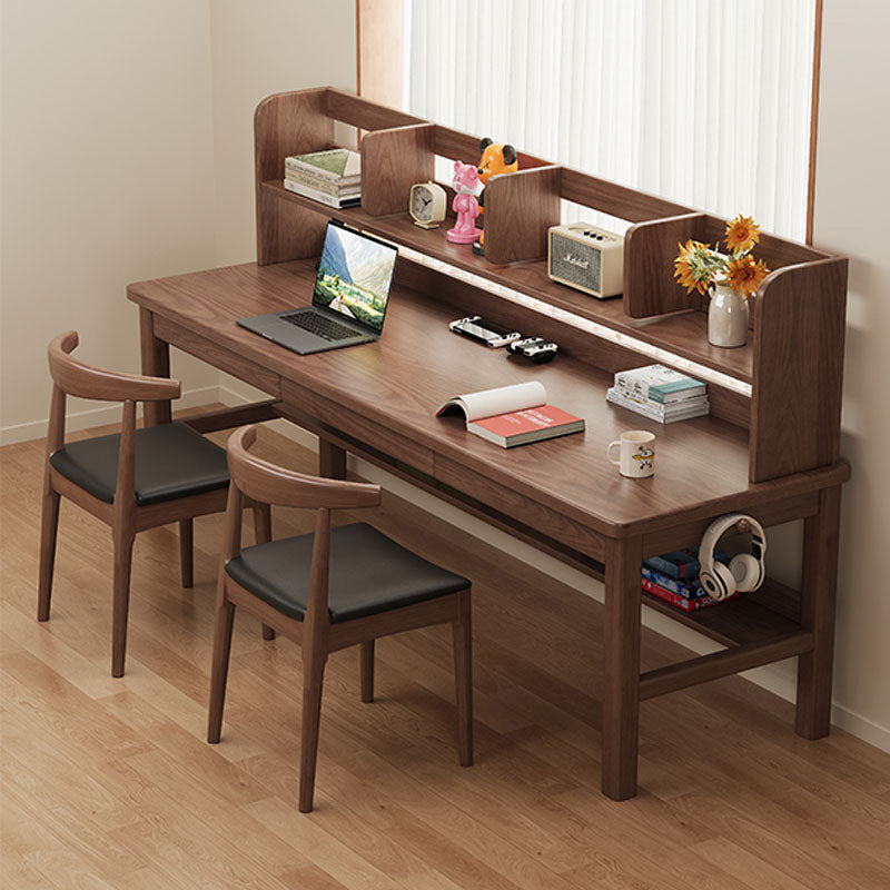 Kai Solid Wood Study Desk with Book Shelves and Drawers 160cm/180cm
