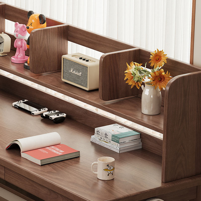 Kai Solid Wood Study Desk with Book Shelves and Drawers 160cm/180cm