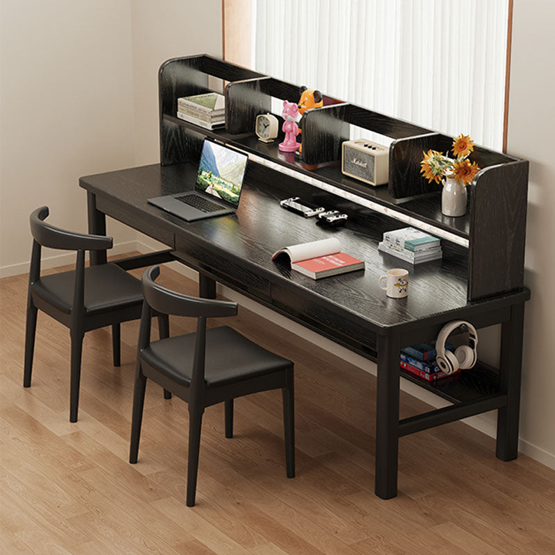 Kai Solid Wood Study Desk with Book Shelves and Drawers 160cm/180cm