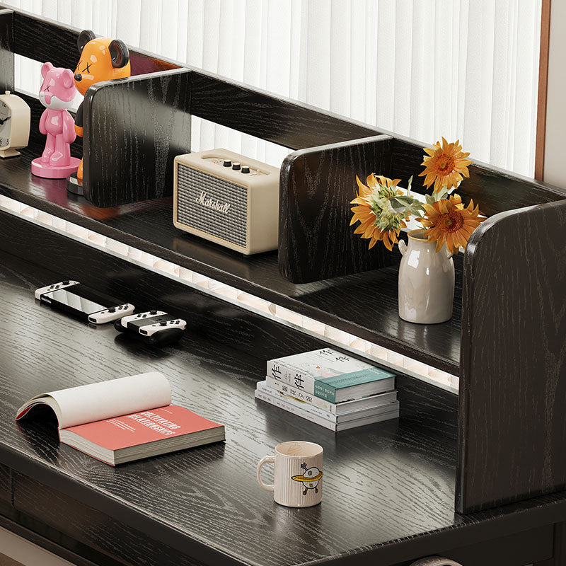 Kai Solid Wood Study Desk with Book Shelves and Drawers 160cm/180cm