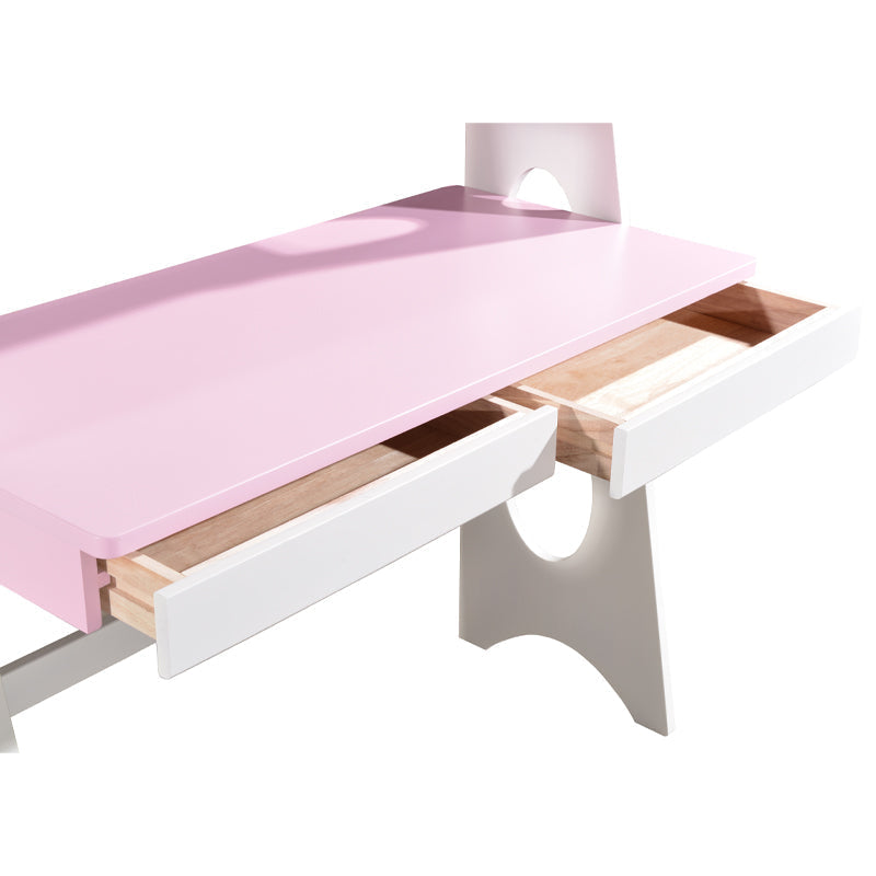 Pink Bryla Study Desk and Z Shape Chair Set