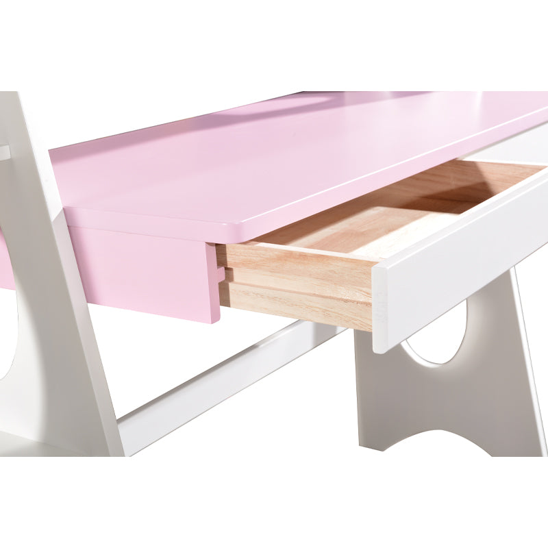 Pink Bryla Study Desk and Z Shape Chair Set