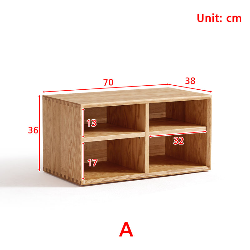 Lex FAS-Graded Solid American Oak Floor-standing Modular Storage Cabinet Chest Set for Home
