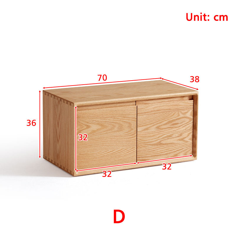 Lex FAS-Graded Solid American Oak Floor-standing Modular Storage Cabinet Chest Set for Home