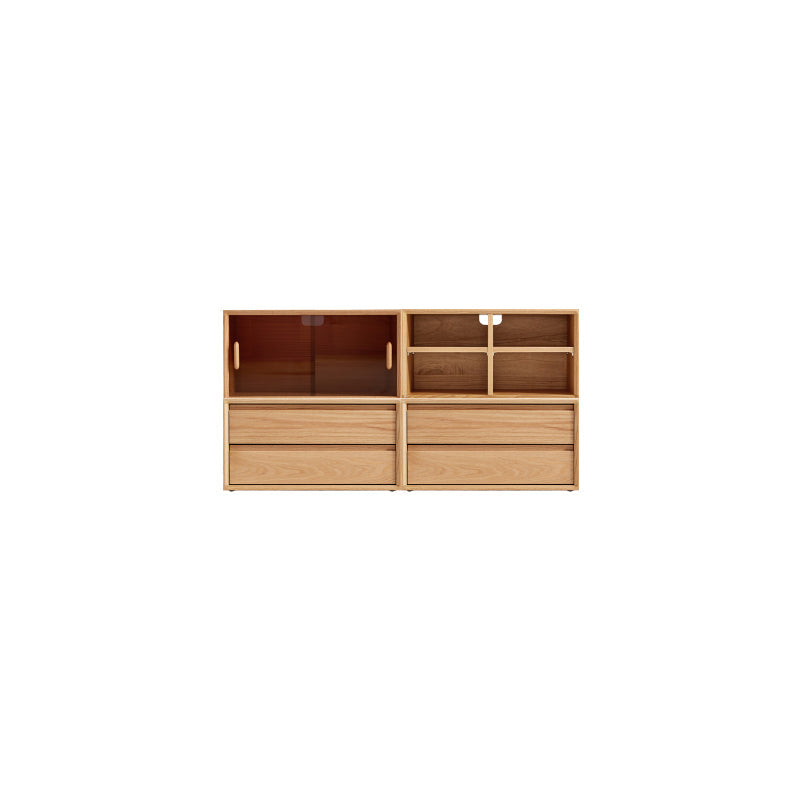 Lex FAS-Graded Solid American Oak Floor-standing Modular Storage Cabinet Chest Set for Home