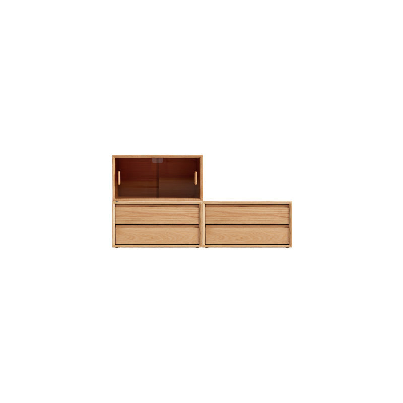 Lex FAS-Graded Solid American Oak Floor-standing Modular Storage Cabinet Chest Set for Home