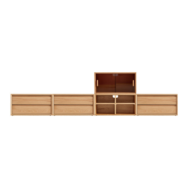 Lex FAS-Graded Solid American Oak Floor-standing Modular Storage Cabinet Chest Set for Home