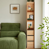 Dylan FAS-Graded Solid American Oak Wood Flip-Down Door Bookcase Modular Display Shelf & Storage With Drawer