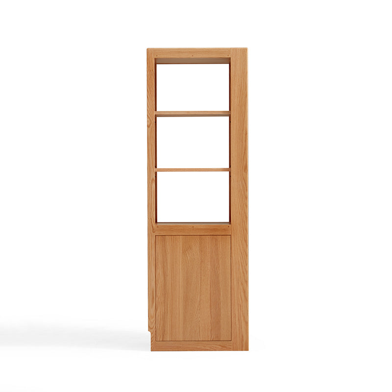 Dylan FAS-Graded Solid American Oak Wood Flip-Down Door Bookcase Modular Display Shelf & Storage With Drawer