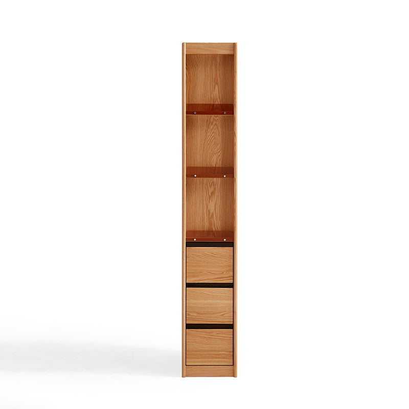 Dylan FAS-Graded Solid American Oak Wood Flip-Down Door Bookcase Modular Display Shelf & Storage With Drawer