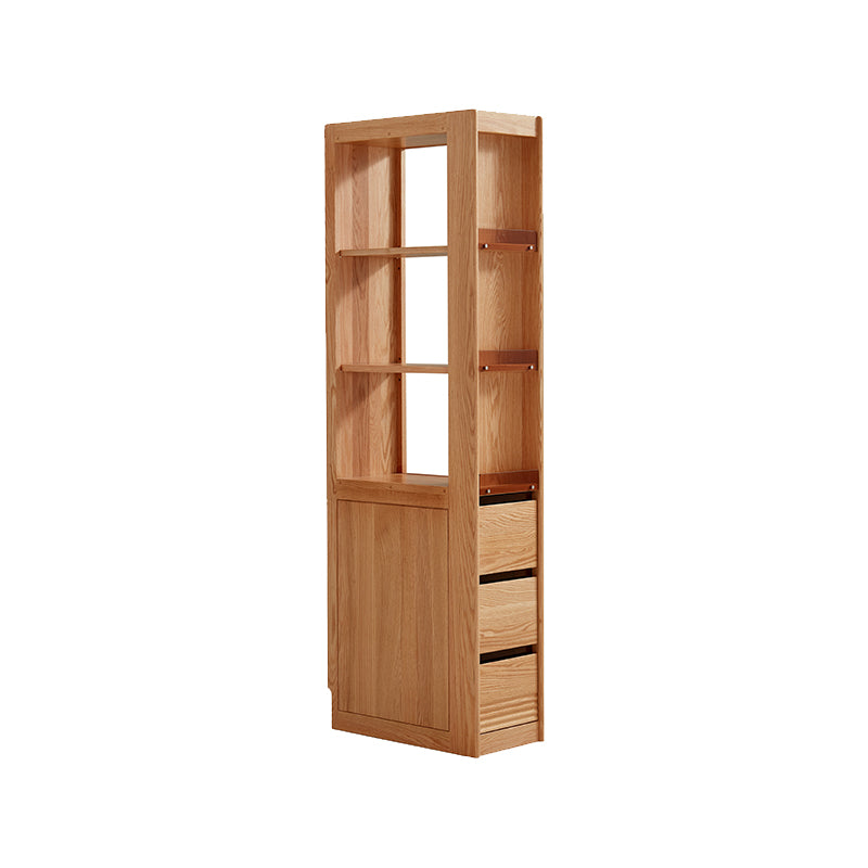 Dylan FAS-Graded Solid American Oak Wood Flip-Down Door Bookcase Modular Display Shelf & Storage With Drawer