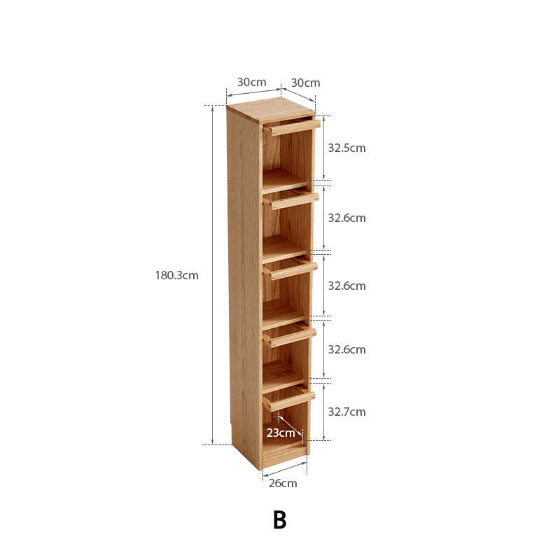 Dylan FAS-Graded Solid American Oak Wood Flip-Down Door Bookcase Modular Display Shelf & Storage With Drawer