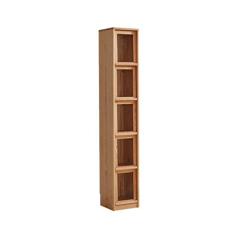 Dylan FAS-Graded Solid American Oak Wood Flip-Down Door Bookcase Modular Display Shelf & Storage With Drawer