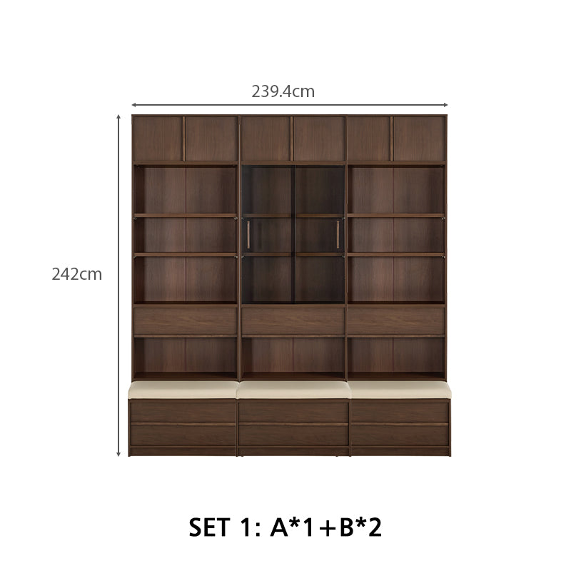 Brooke Floor-standing Bookcase Modular Display Shelf & Storage With Seat/Drawer Multiple Size