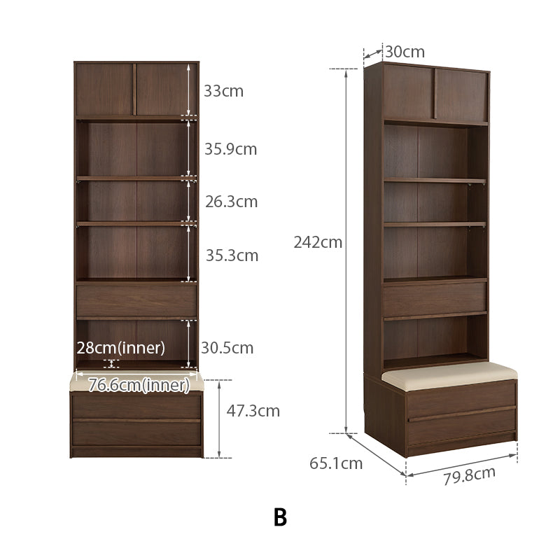 Brooke Floor-standing Bookcase Modular Display Shelf & Storage With Seat/Drawer Multiple Size