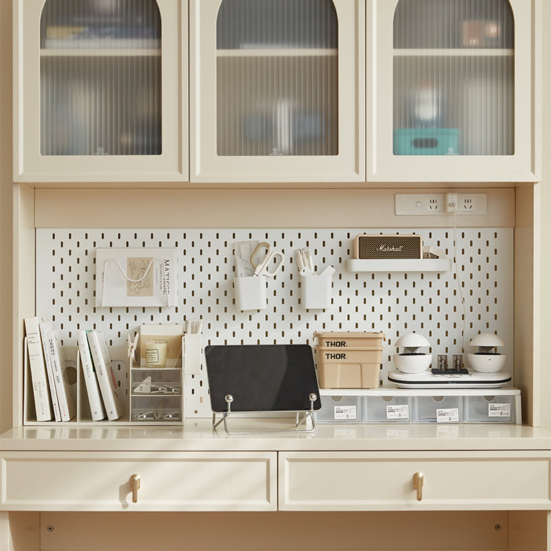 Nathaniel Single Office Desk/Computer Table Set With Drawer/Chair/Bookcase White