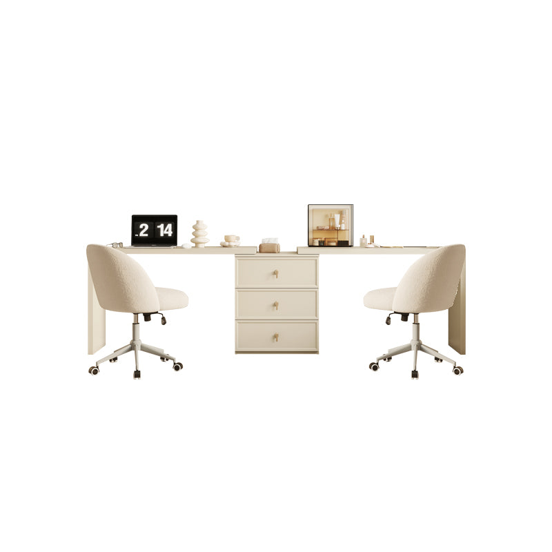 Jeffrey Single/Double Office Desk/Computer Table Set With Drawer/Chair White