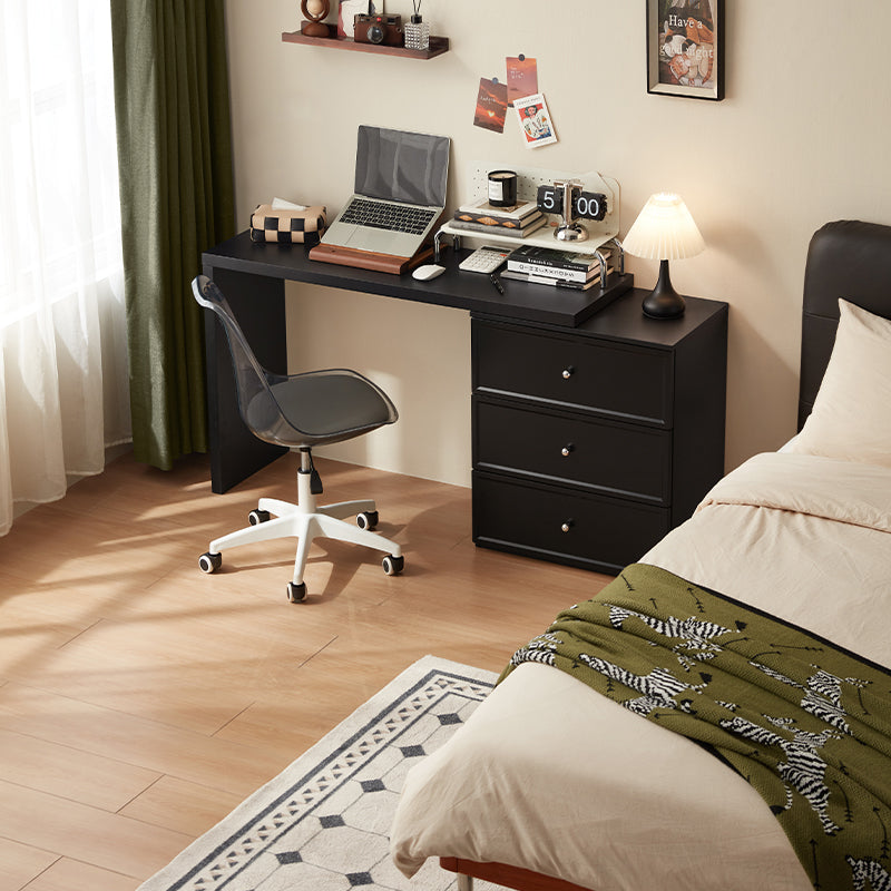 Jeffrey Single/Double Office Desk/Computer Table Set With Drawer/Chair Black