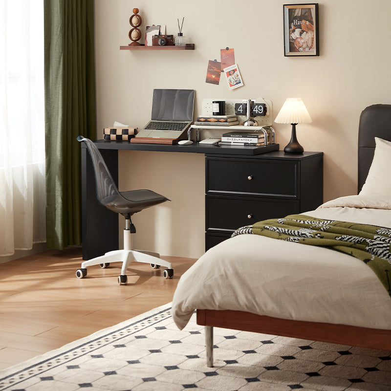 Jeffrey Single/Double Office Desk/Computer Table Set With Drawer/Chair Black
