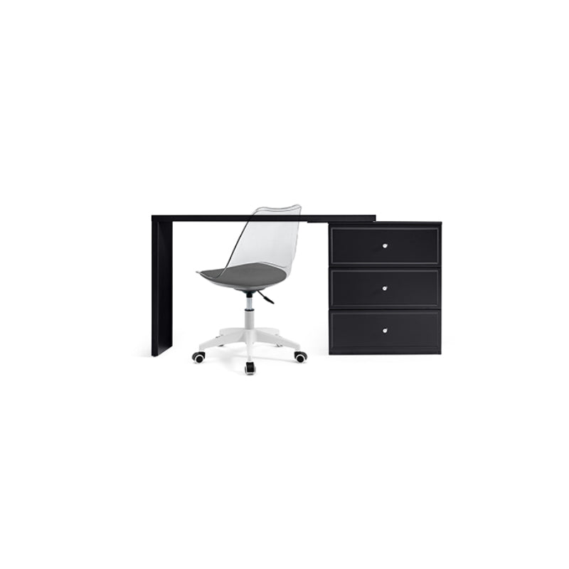 Jeffrey Single/Double Office Desk/Computer Table Set With Drawer/Chair Black