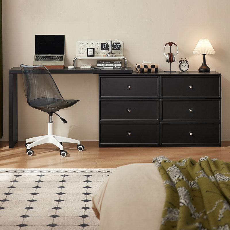 Jeffrey Single/Double Office Desk/Computer Table Set With Drawer/Chair Black