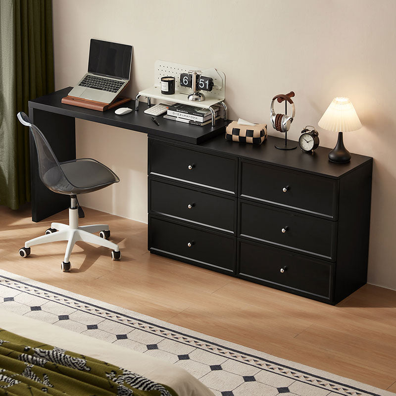 Jeffrey Single/Double Office Desk/Computer Table Set With Drawer/Chair Black