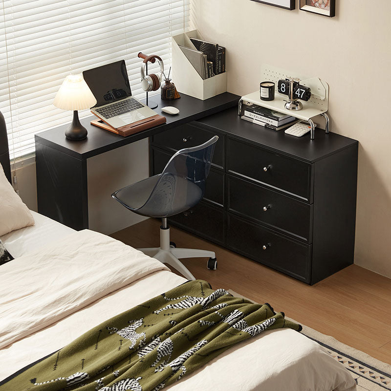 Jeffrey Single/Double Office Desk/Computer Table Set With Drawer/Chair Black