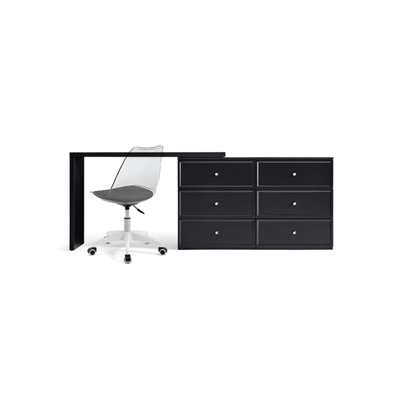 Jeffrey Single/Double Office Desk/Computer Table Set With Drawer/Chair Black