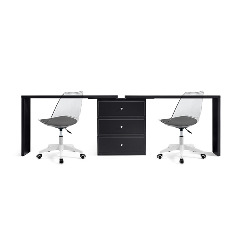 Jeffrey Single/Double Office Desk/Computer Table Set With Drawer/Chair Black