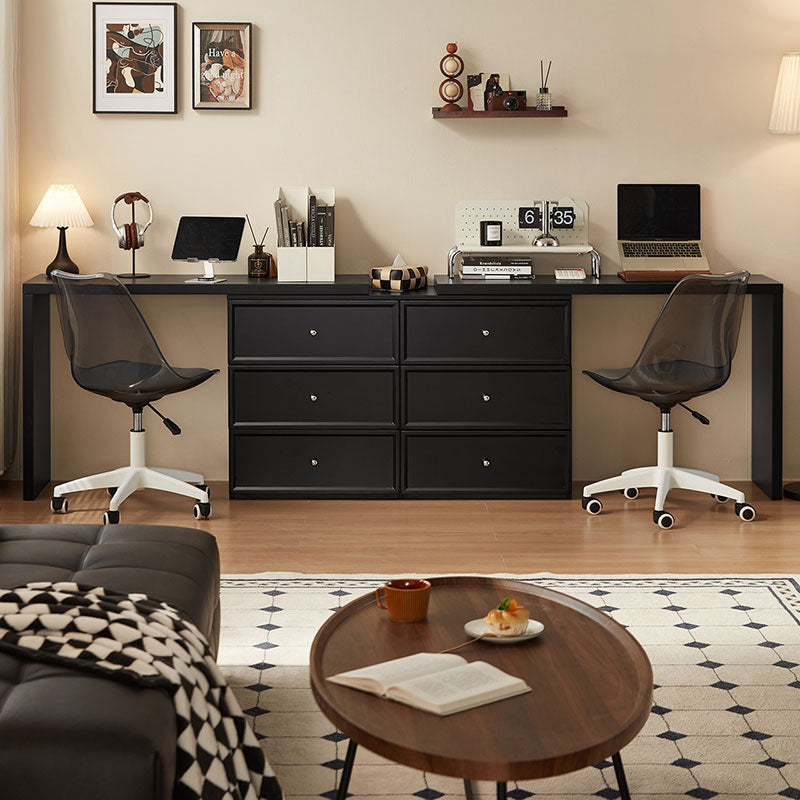 Jeffrey Single/Double Office Desk/Computer Table Set With Drawer/Chair Black