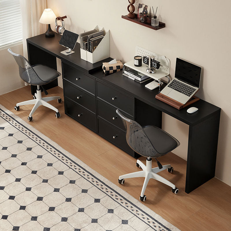 Jeffrey Single/Double Office Desk/Computer Table Set With Drawer/Chair Black