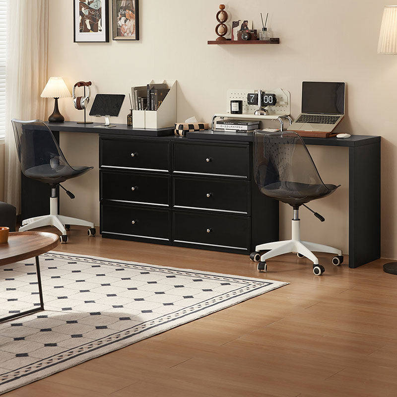 Jeffrey Single/Double Office Desk/Computer Table Set With Drawer/Chair Black
