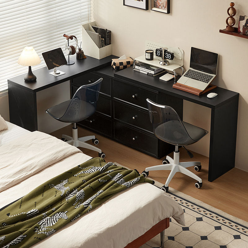 Jeffrey Single/Double Office Desk/Computer Table Set With Drawer/Chair Black