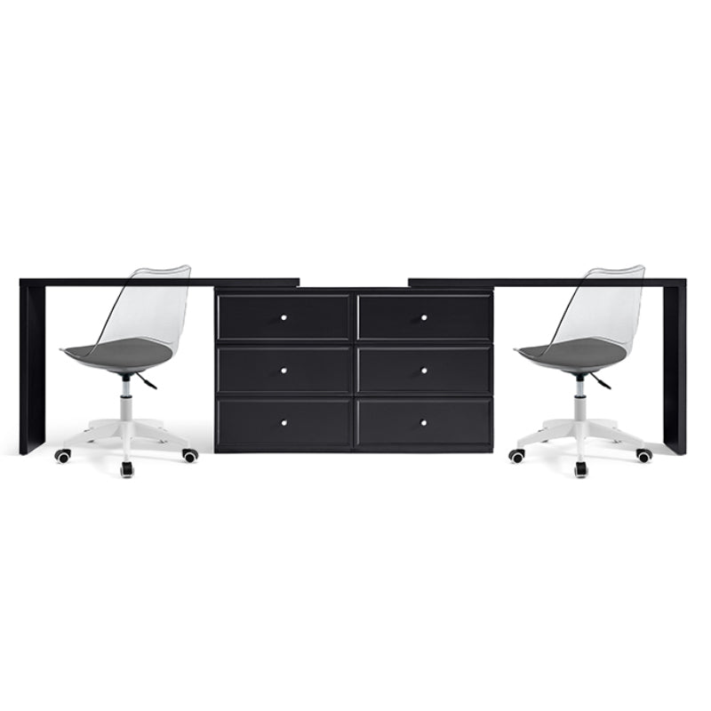 Jeffrey Single/Double Office Desk/Computer Table Set With Drawer/Chair Black