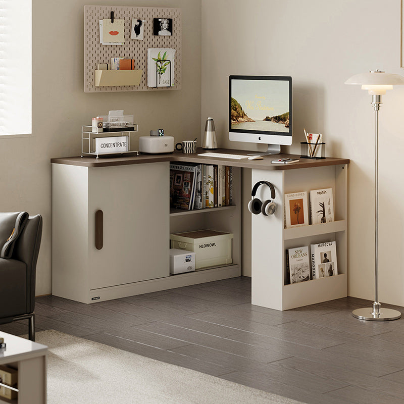 Chad 1.2m/1.4m Single Corner Storage Office Desk/Computer Table Set With Chair/Bookcase