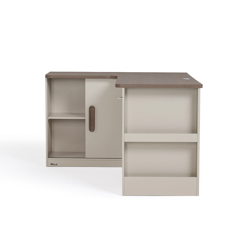 Chad 1.2m/1.4m Single Corner Storage Office Desk/Computer Table Set With Chair/Bookcase