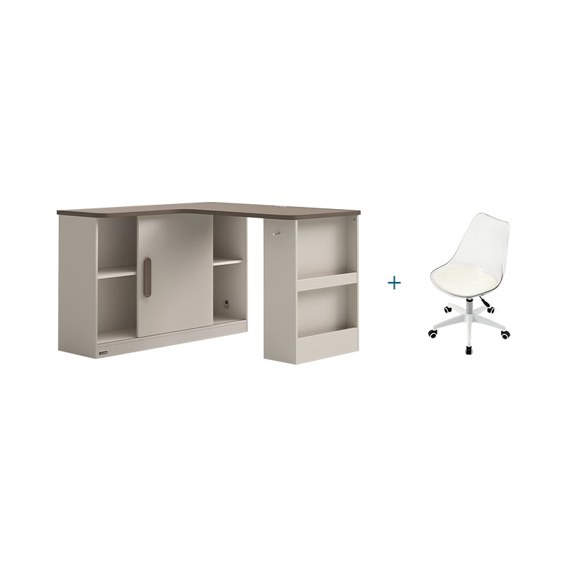 Chad 1.2m/1.4m Single Corner Storage Office Desk/Computer Table Set With Chair/Bookcase