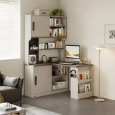 Chad 1.2m/1.4m Single Corner Office Desk/Computer Table Set Right-side Cabinet With Bookcase/Chair Multiple Color