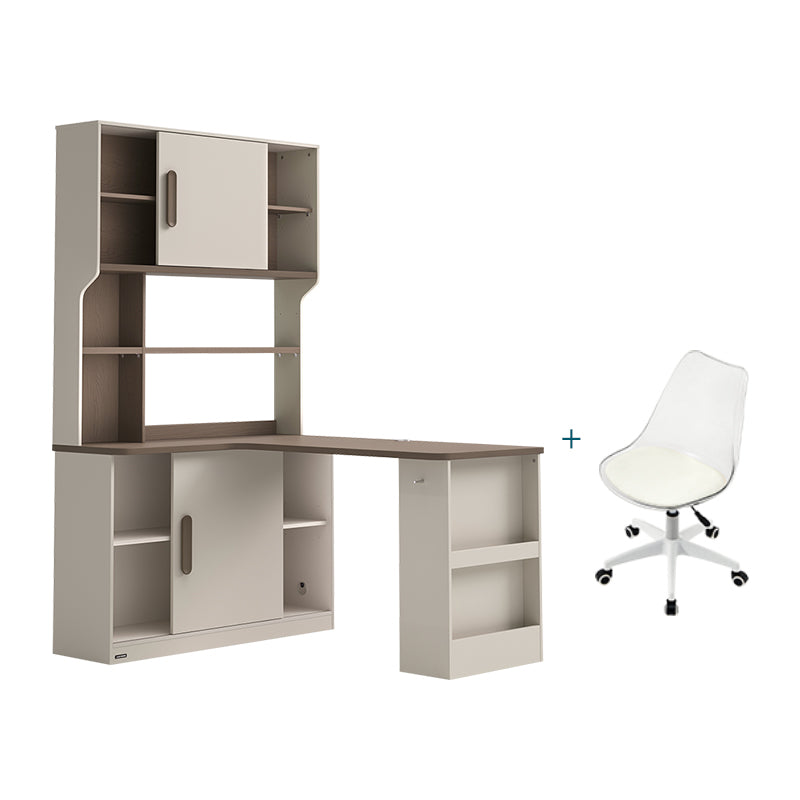 Chad 1.2m/1.4m Single Corner Office Desk/Computer Table Set Right-side Cabinet With Bookcase/Chair Multiple Color