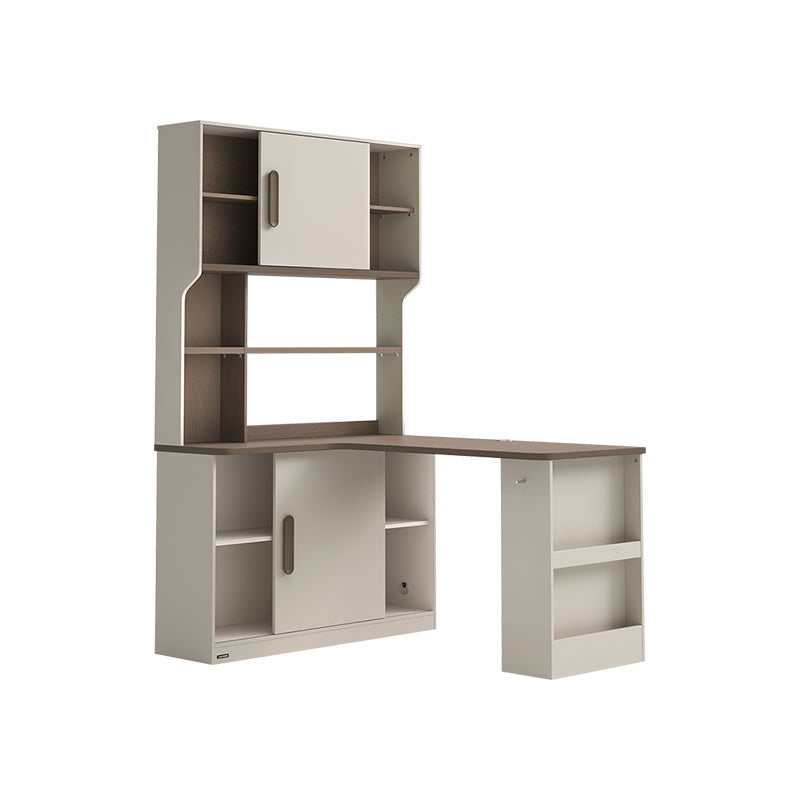 Chad 1.2m/1.4m Single Corner Office Desk/Computer Table Set Right-side Cabinet With Bookcase/Chair Multiple Color