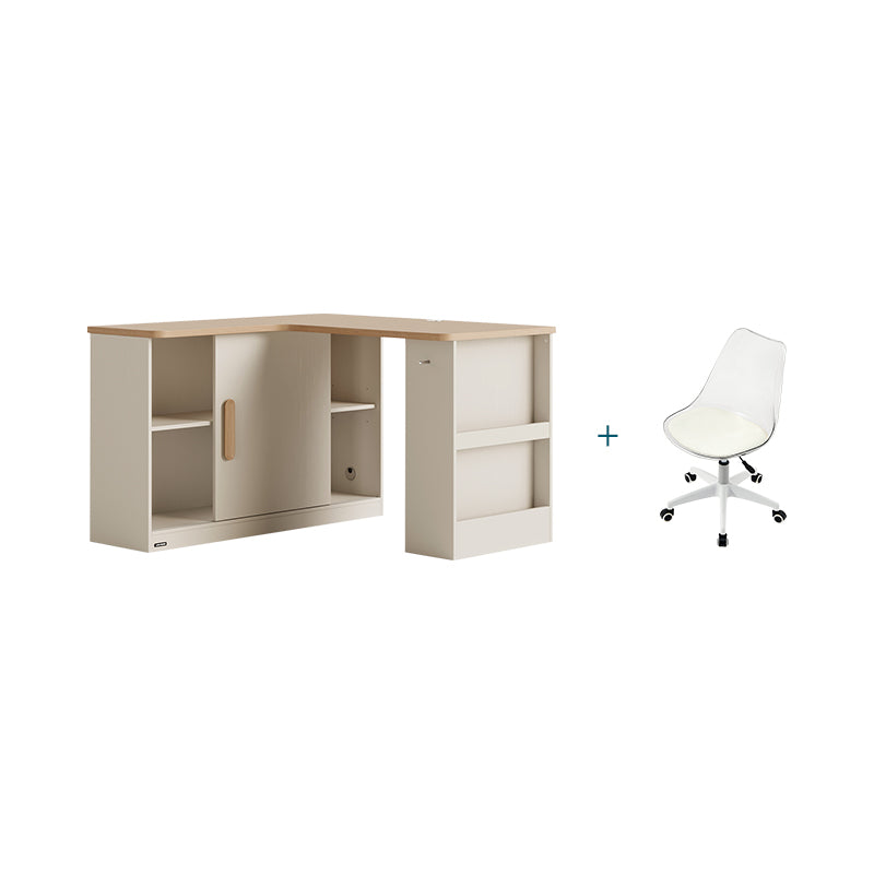 Chad 1.2m/1.4m Single Corner Storage Office Desk/Computer Table Set With Chair/Bookcase