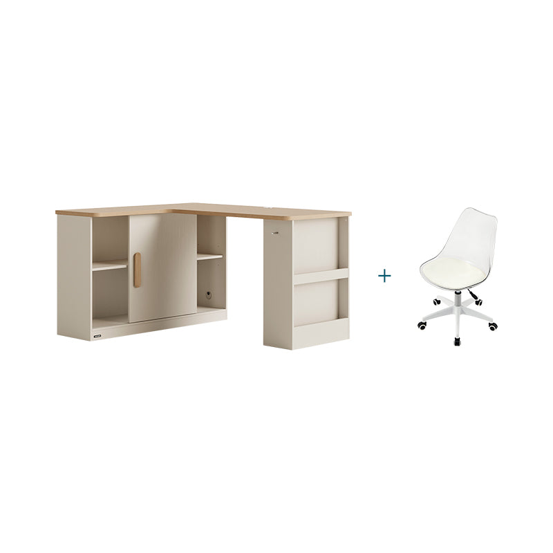 Chad 1.2m/1.4m Single Corner Storage Office Desk/Computer Table Set With Chair/Bookcase