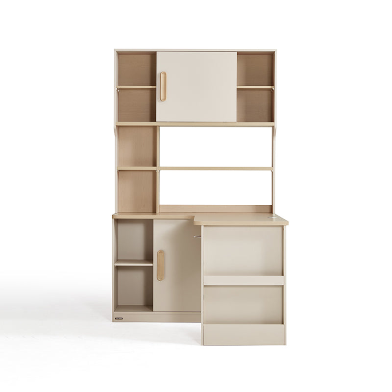 Chad 1.2m/1.4m Single Corner Office Desk/Computer Table Set Right-side Cabinet With Bookcase/Chair Multiple Color