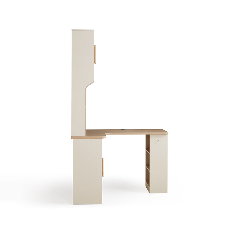 Chad 1.2m/1.4m Single Corner Office Desk/Computer Table Set Right-side Cabinet With Bookcase/Chair Multiple Color