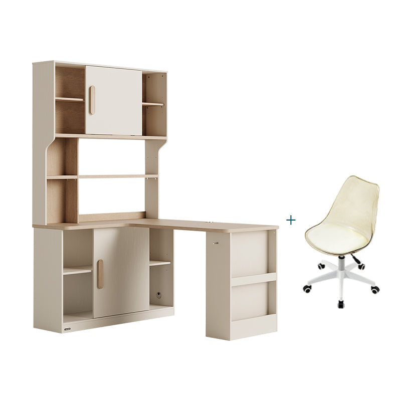 Chad 1.2m/1.4m Single Corner Office Desk/Computer Table Set Right-side Cabinet With Bookcase/Chair Multiple Color