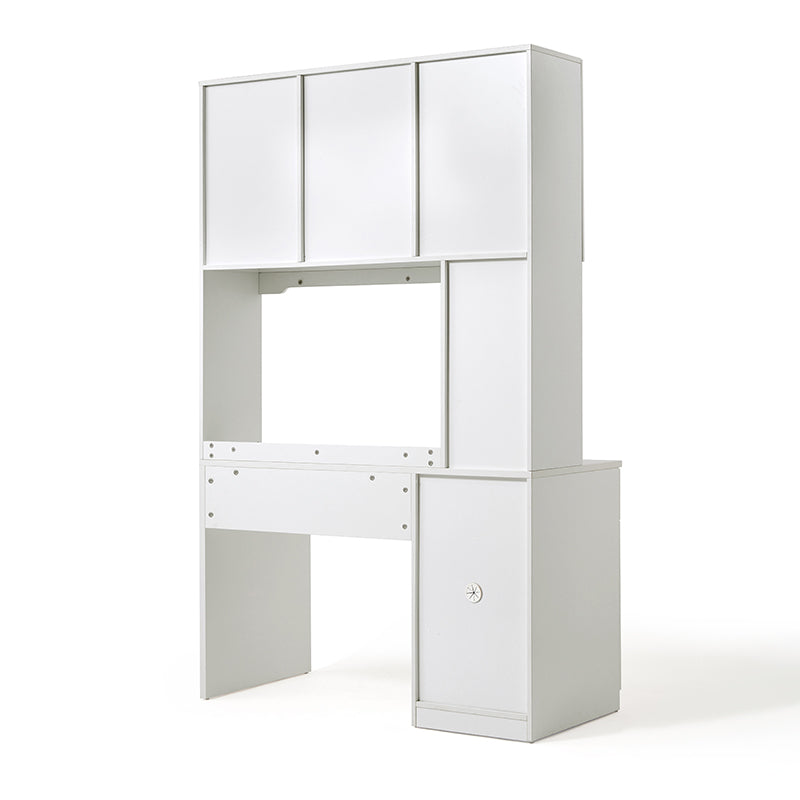 Charlotte 1.2m/1.4m Single Office Desk/Computer Table Set With Drawer/Chair/Bookcase White