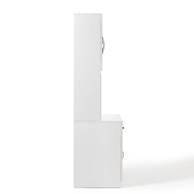 Charlotte 1.2m/1.4m Single Office Desk/Computer Table Set With Drawer/Chair/Bookcase White