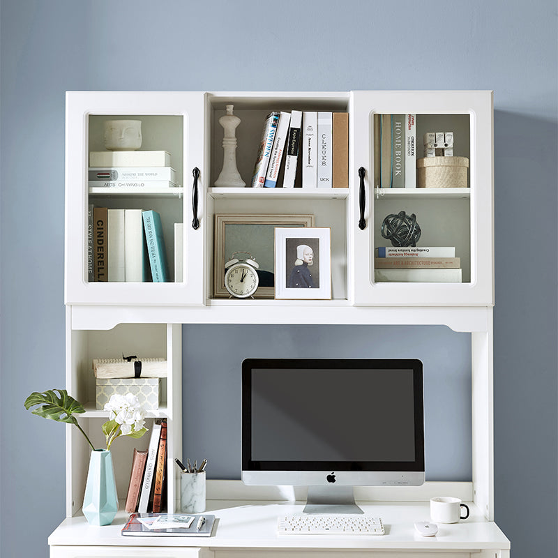 Charlotte 1.2m/1.4m Single Office Desk/Computer Table Set With Drawer/Chair/Bookcase White