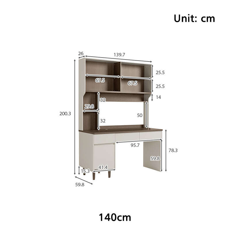 Chad 1.2m/1.4m Single Office Desk/Computer Table Set With Drawer/Bookcase/Chair Multiple Color