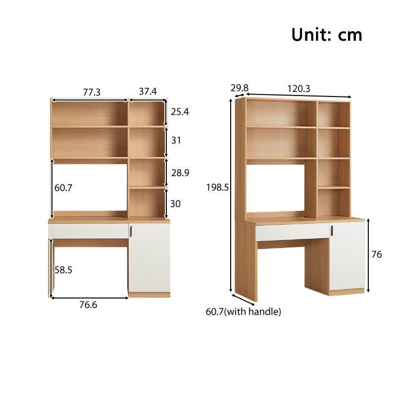 Benjamin 1.2m Single Office Desk/Computer Table With Drawer/Bookcase